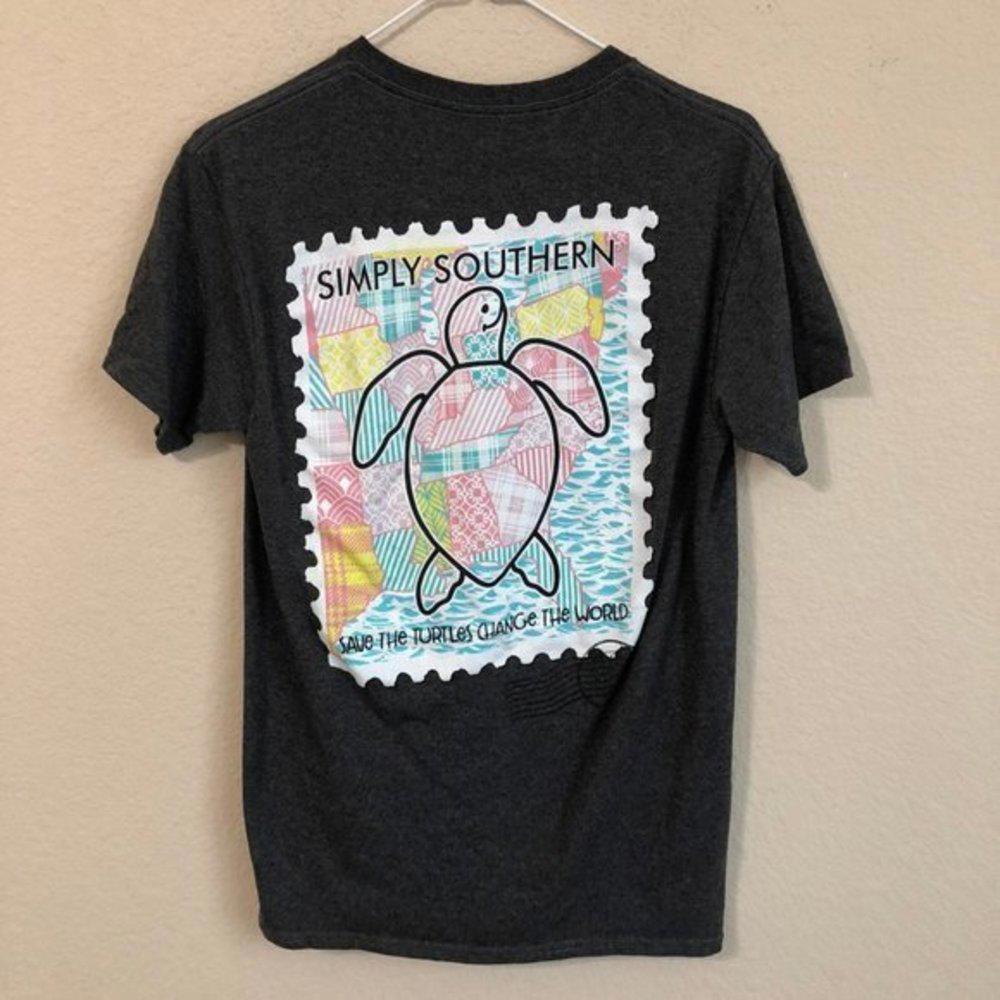 Simply Southern Shirt Save The Turtles Grey Pink